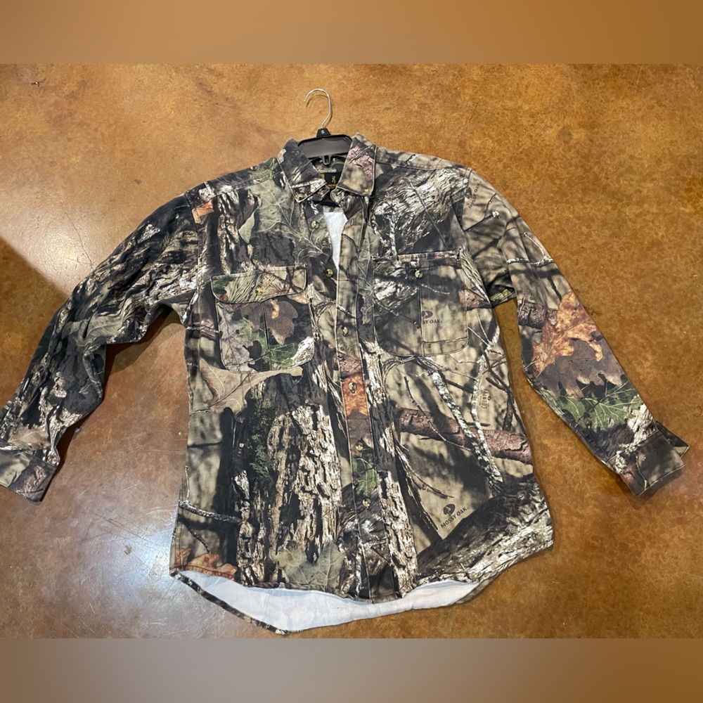 men’s browning medium button down camo long sleeve
